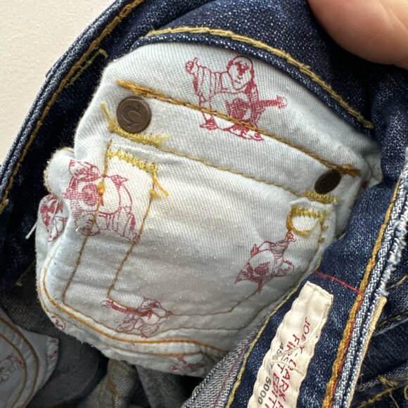 True Religion Joey Dark Hollow First Edition Destroyed Woman 27X32 Bootcut Flare - Picture 11 of 11